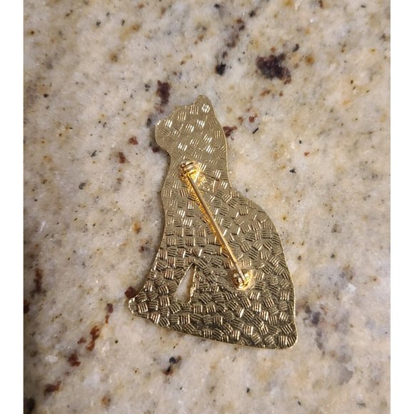 Fish & Crown Cloisonne Orange Cat Fancy Egyptian Collar Brooch Pin - Picture 7 of 10